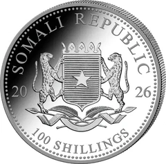 Moneda Plata 1 oz Elefante Somalí 2026