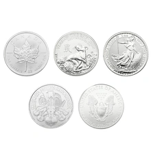 Juego de Monedas de Plata de 1 oz 2020: Águila, Maple Leaf, Britannia, Filarmónica y Año de la Rata
