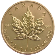 Maple Leaf Canadiense de 1 oz de Oro (de Nuestra Elección)