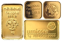 Lingotes de Oro de 1 g Segunda Mano