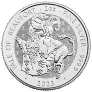 Moneda Bestias Tudor Eale de Beaufort de Plata de 2 oz