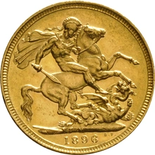 Moneda Soberano de Oro 1896 Victoria Velada (M)