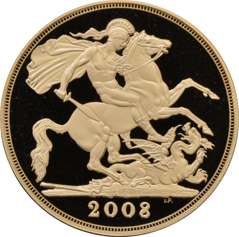 Moneda Soberano Quíntuplo de Oro Proof 2008