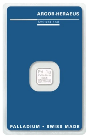 Lingote de Paladio de 1 g Argor-Heraeus