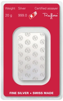Lingote de Plata de 20 g Argor-Heraeus