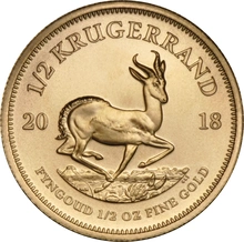 Moneda Krugerrand de 1/2 oz de Oro 2018