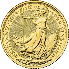 Moneda Britannia de Oro de 1/2 oz 2019
