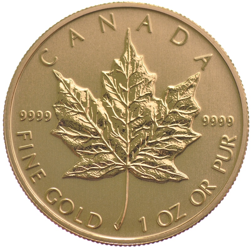 Hoja de Arce Canadiense de 1oz de Oro (de Nuestra Elección)