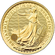 Moneda Britannia de Oro de 1/4 oz 2021