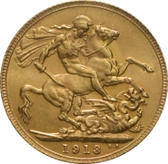Moneda Soberano de Oro Jorge V 1913 Londres