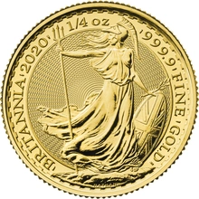 Moneda Britannia de Oro de 1/4 oz 2020