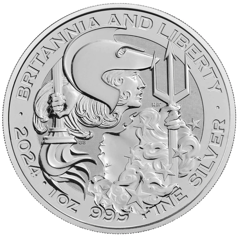 Moneda Britannia & Liberty de Plata de 1 oz 2024