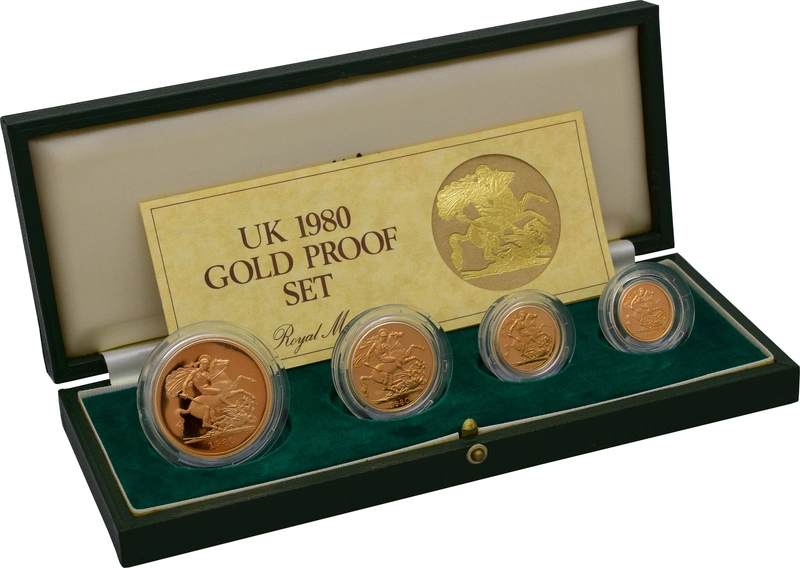 1980 Proof Gold Sovereign 4 Coin Set Boxed