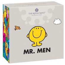 Moneda Mr Men Mr Feliz de Oro de 1 oz Proof 2021 Caja de Regalo