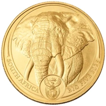 Moneda de Oro de 1 oz del Elefante - Série los Cinco Grandes 2025