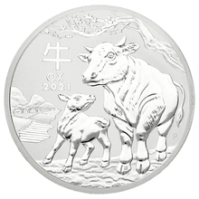 Moneda Perth Mint Calendario Lunar de Plata de 2 oz 2021 Año del Buey