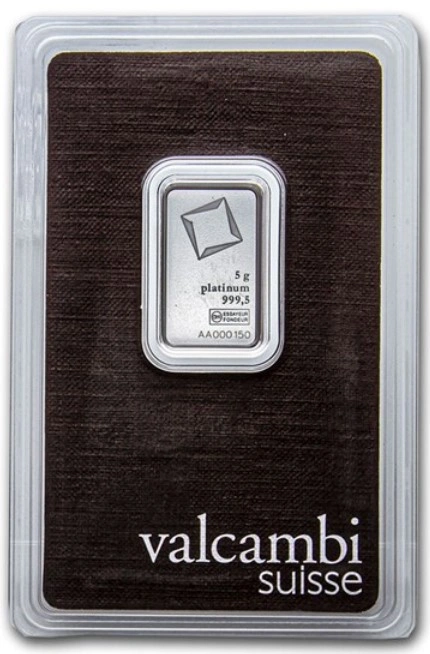 Lingote de Platino de 5 g Valcambi