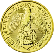 Moneda Bestias de la Reina El Halcón de los Plantagenets de Oro de 1 oz 2019