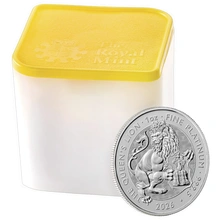 2026 León de la Reina - Bestias Tudor 1 onza Moneda de Platino