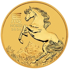 Moneda de oro de 1/20 oz del Año del Caballo de la Perth Mint 2026