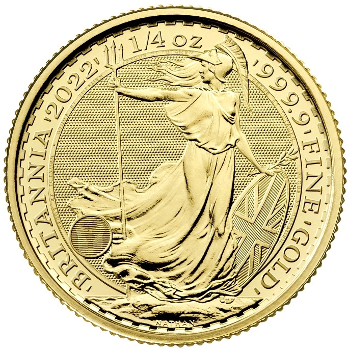 Moneda Britannia de Oro de 1/4 oz 2022