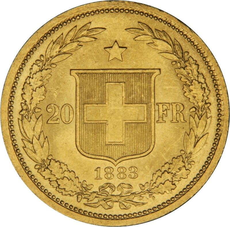 20 Francos Suizos - Cabeza Libertas