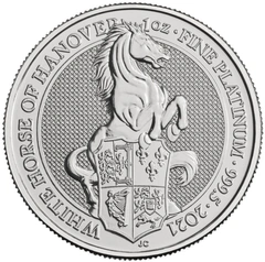 Moneda Bestias de la Reina de Platino Caballo blanco de Hannover 2021