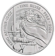 Moneda Mitos y Leyendas Rey Arturo de Plata de 10 oz 2024