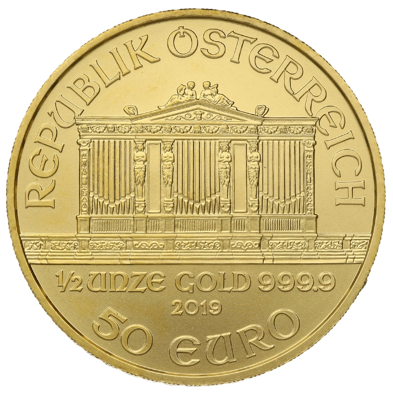 2019 Half Ounce Austrian Gold Philharmonic Coin