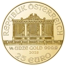 Moneda Filarmónica Viena de Oro de 1/4 oz 2025