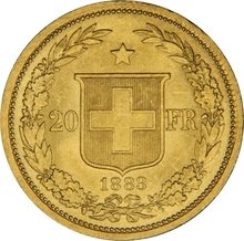 Moneda 20 Francos Suizos Cabeza Libertas