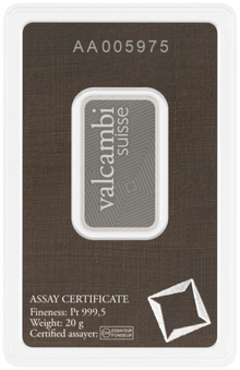 Lingote de Platino de 20 g Valcambi