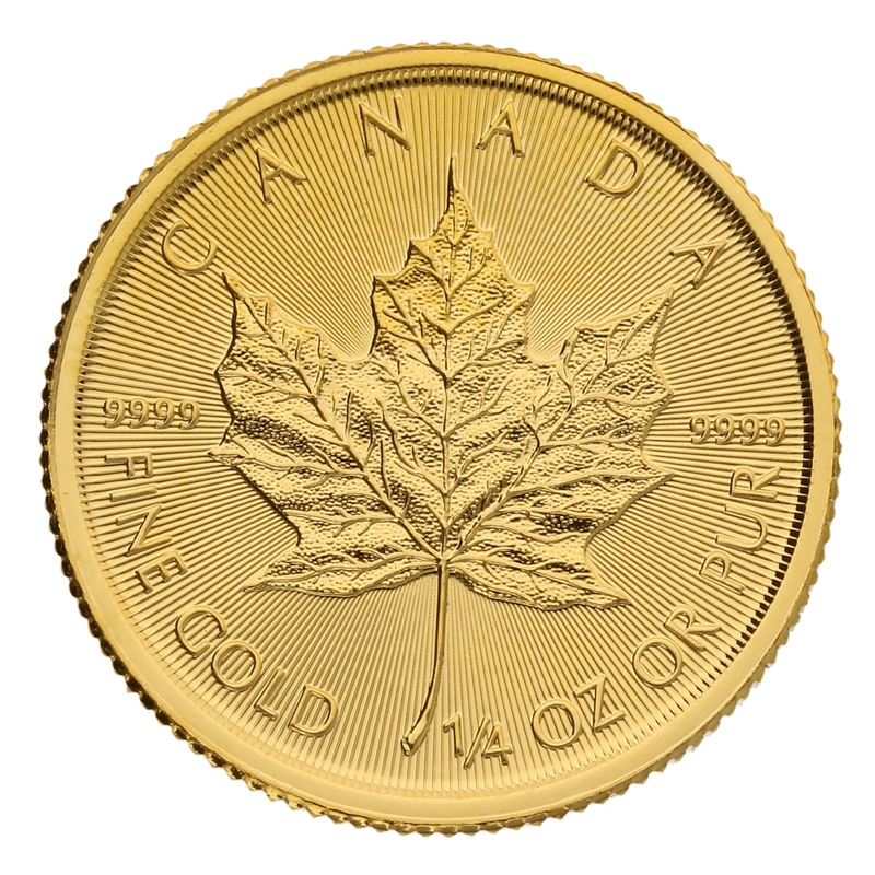 Maple Leaf Canadiense de 1/4 oz de Oro 2022