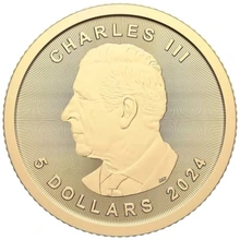 Maple Leaf Canadiense de 1/10 oz de Oro 2024