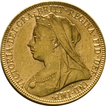 Moneda Soberano de Oro 1894 Victoria Velada (L)