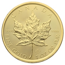 Hoja de Arce Canadiense de 1oz de Oro 2019