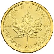 Maple Leaf Canadiense de 1/4 oz de Oro 2020