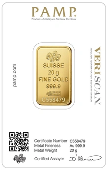 Lingote de Oro de 20 g PAMP