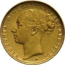 Moneda Soberano de Oro 1886 Victoria Joven (M)