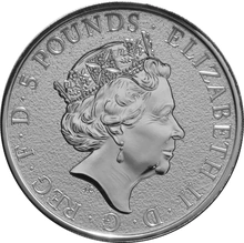 Moneda Bestias de la Reina El Dragón Rojo de Plata de 2 oz