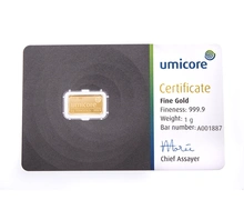 Lingote de Oro de 1 g Umicore