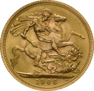 Moneda Soberano de Oro 1966 Isabel II Primer retrato