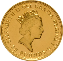 Moneda Britannia de Oro de 1/4 oz 1987