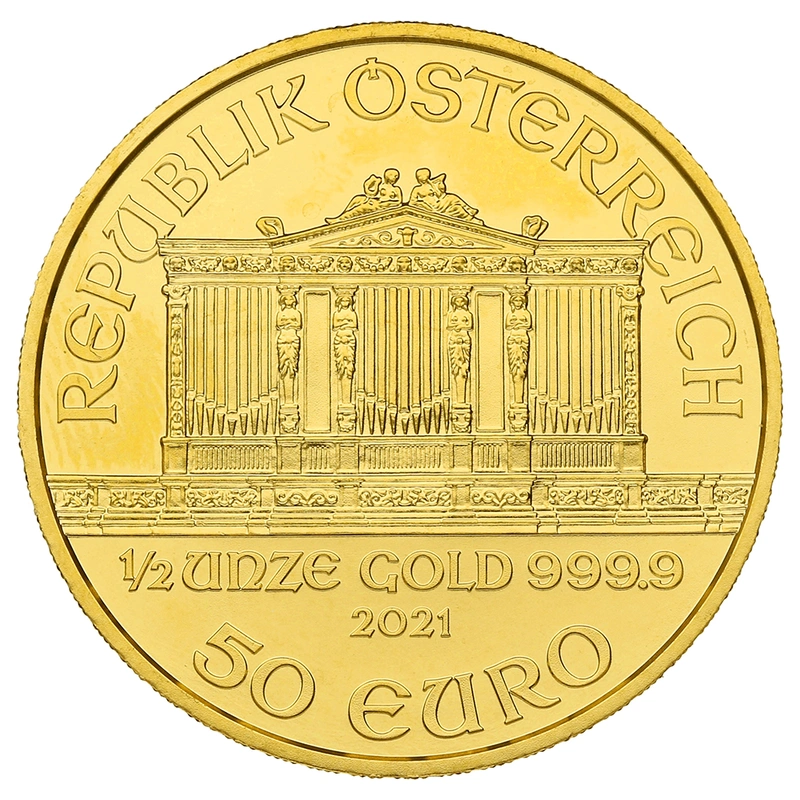 Moneda Filarmónica Viena de Oro de 1/2 oz 2021