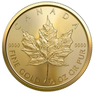 Moneda Maple Leaf Canadiense de Oro de media onza 2023