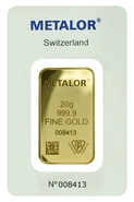 Lingote de Oro de 20 g Metalor