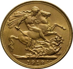 Moneda Soberano de Oro 1918 Jorge V (i)