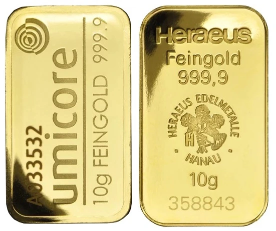 Lingote de Oro de 10 g de Segunda Mano