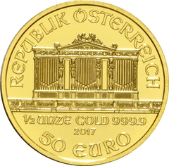 Moneda Filarmónica Viena de Oro de 1/2 oz 2017