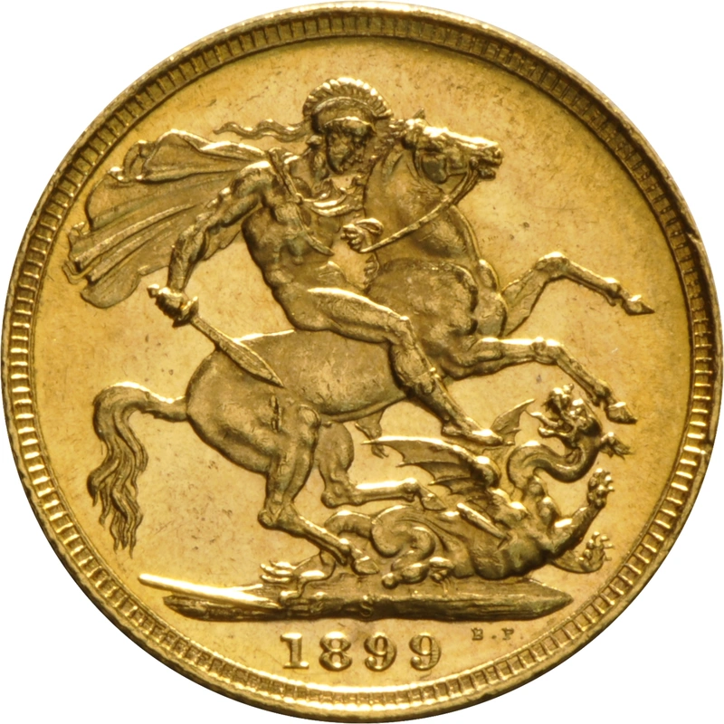 Moneda Soberano de Oro 1899 Victoria Velada (S)